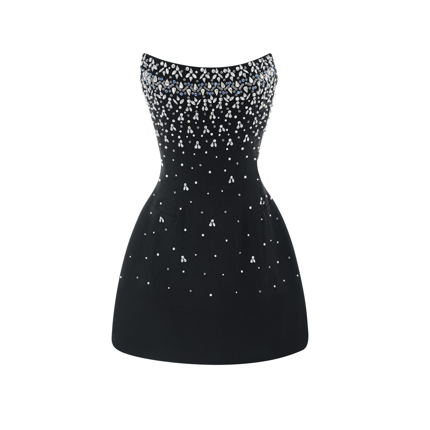 Élara - Schwarzes, verziertes Minikleid